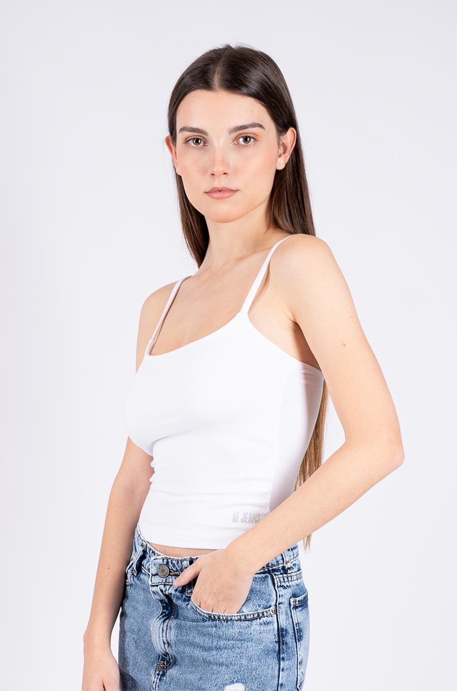 AF Jeans - A223203002 Musculosa Aries Blanco lateral - Córdoba